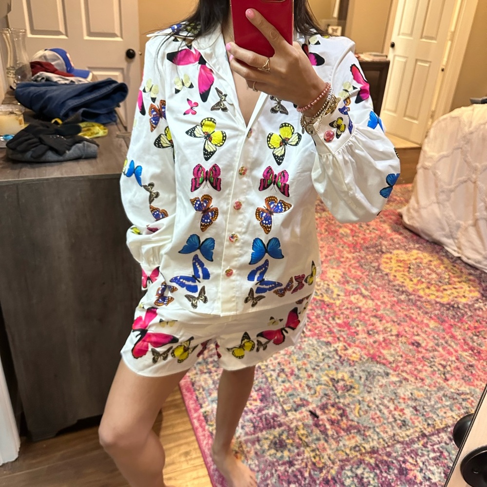 Colorful Butterfly Print Women's Jacket